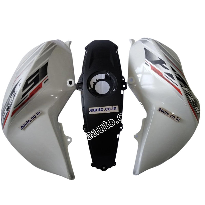 Tank Cover with Graphics for Yamaha FZ-S FI V2.0 | White & Black | Set of 3