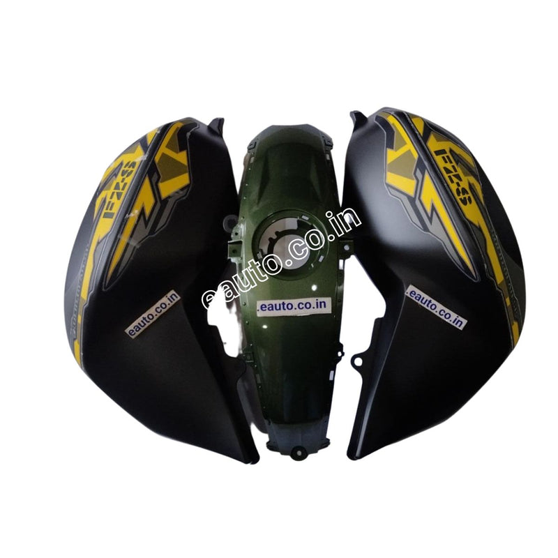 Tank Cover with Graphics for Yamaha FZ-S V2.0 | Military Green | Set of 3