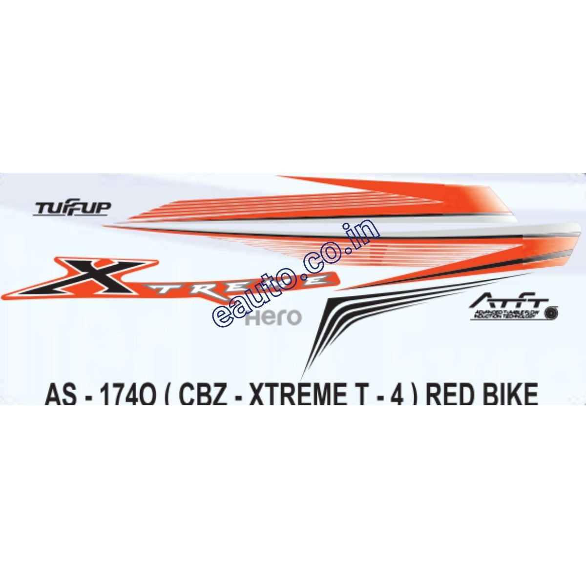 Graphics Sticker Set for Hero CBZ Xtreme Type Red Vehicle Both