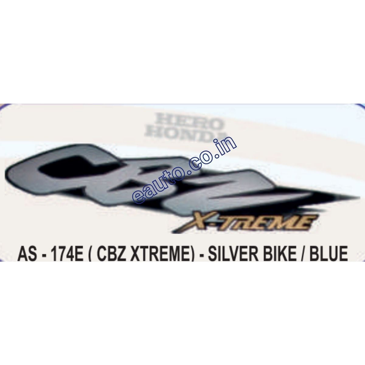 Graphics Sticker Set for Hero Honda CBZ Xtreme Silver Vehicle Blue