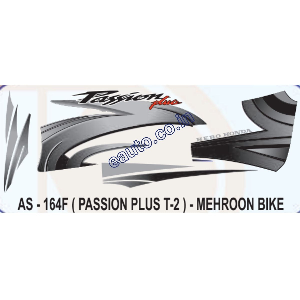 Graphics Sticker Set for Hero Honda Passion Plus Type Mehroon Ve