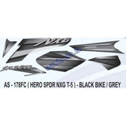 Graphics Sticker Set for Hero Splendor NXG | Type 5 | Black Vehicle | Grey Sticker | Both Sides