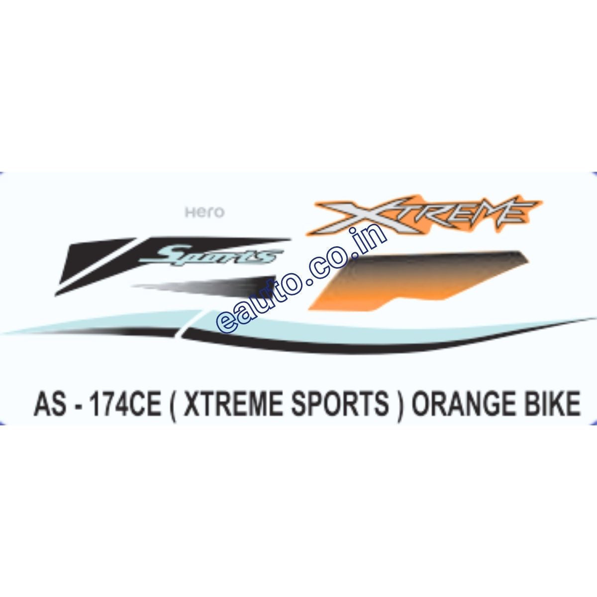 Graphics Sticker Set for Hero Xtreme Sports Orange Vehicle Both Si