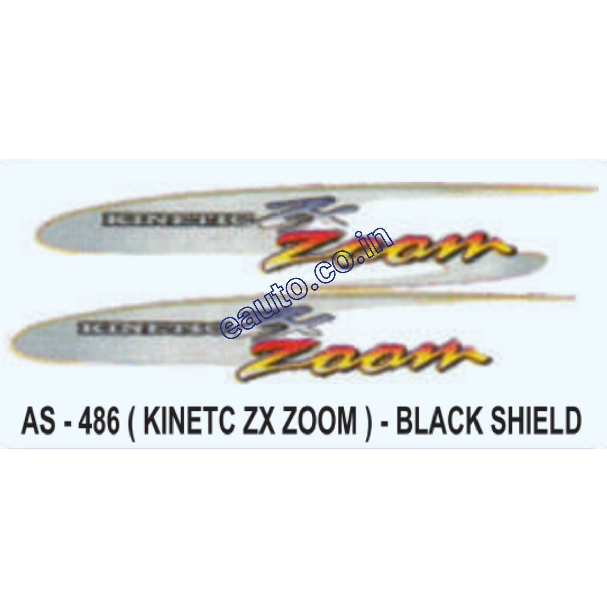 Graphics Sticker Set for Kinetic ZX Zoom | Black Vehicle | Both Sides