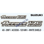 Graphics Sticker Set for Suzuki Access 125 | New Model | White Shield Sticker | Both Sides