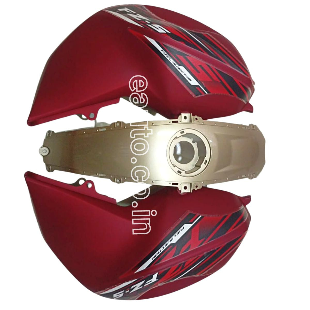 Tank Cover for Yamaha FZ-S V2 Matt Red Golden Set of