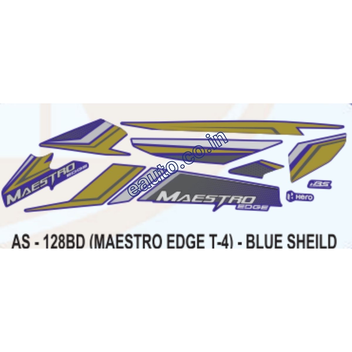 Graphics Sticker Set for Hero Maestro Edge Type 4 Blue Shield Stic