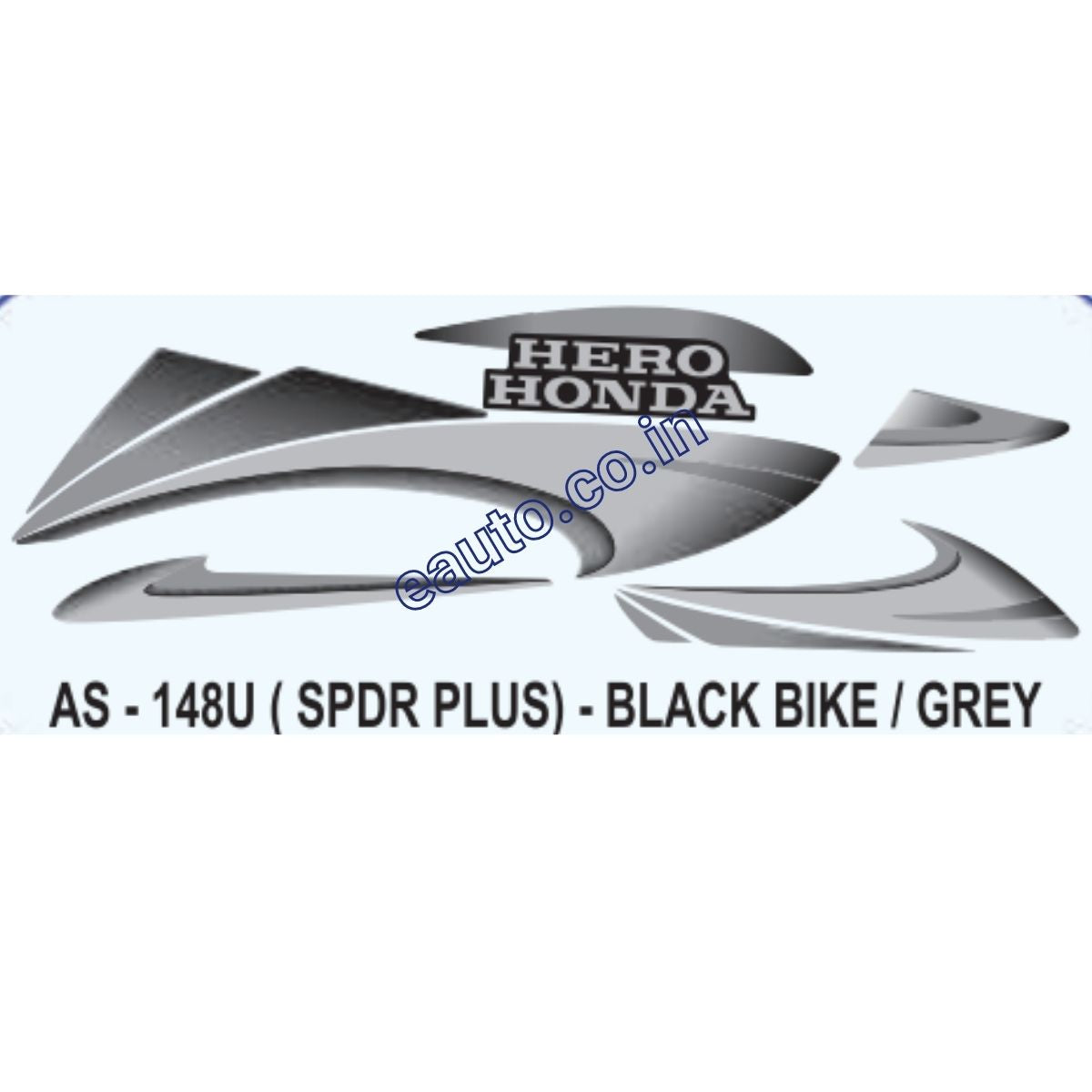 Graphics Sticker Set for Hero Honda Splendor Plus Black Vehicle Gr