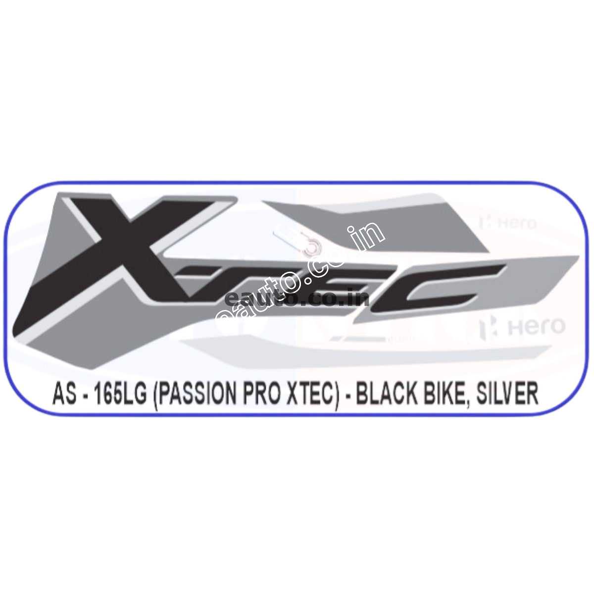 Graphics Sticker Set for Hero Passion Pro XTEC Black Vehicle Sil