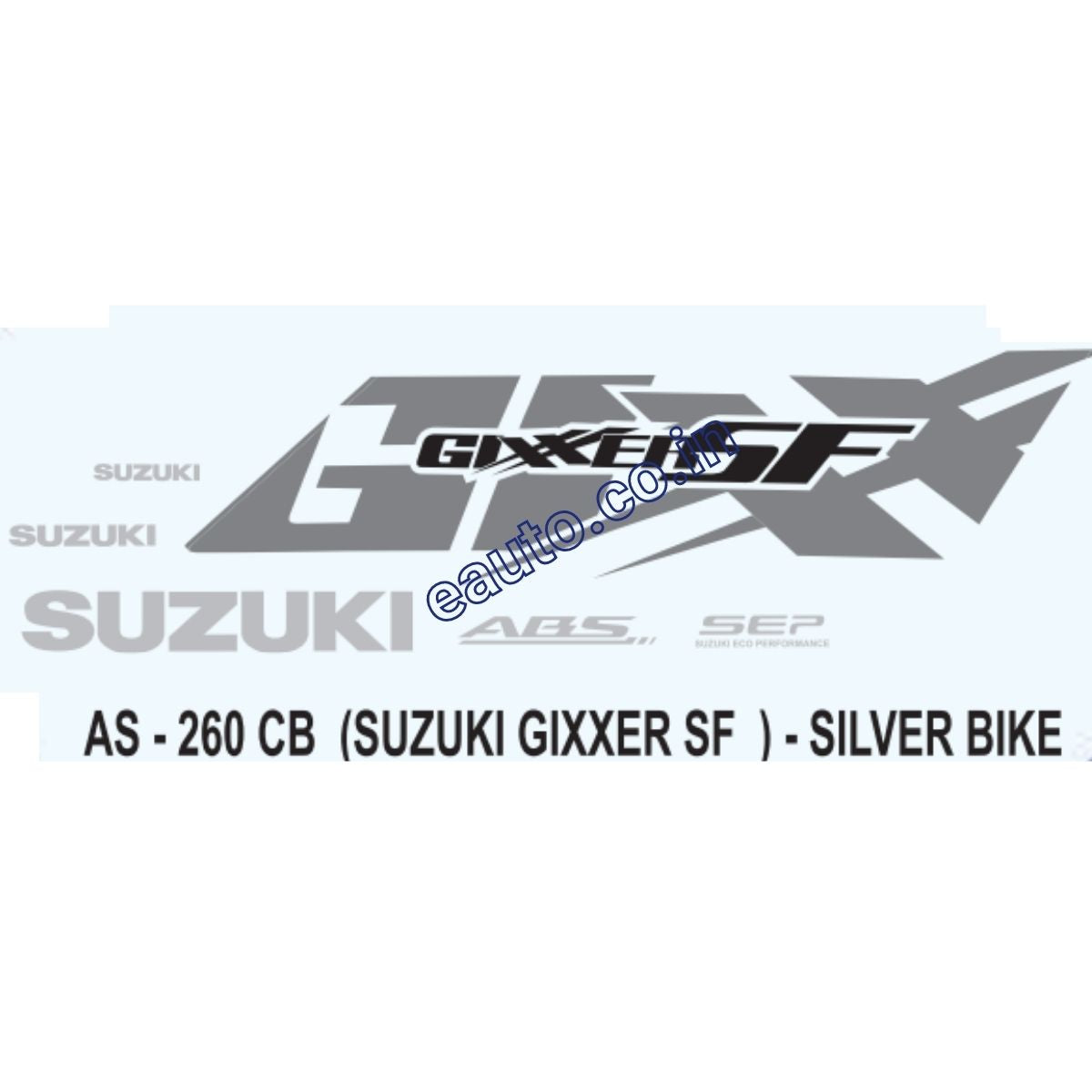 Graphics Sticker Set for Suzuki Gixxer SF, ABS, Silver Vehicle
