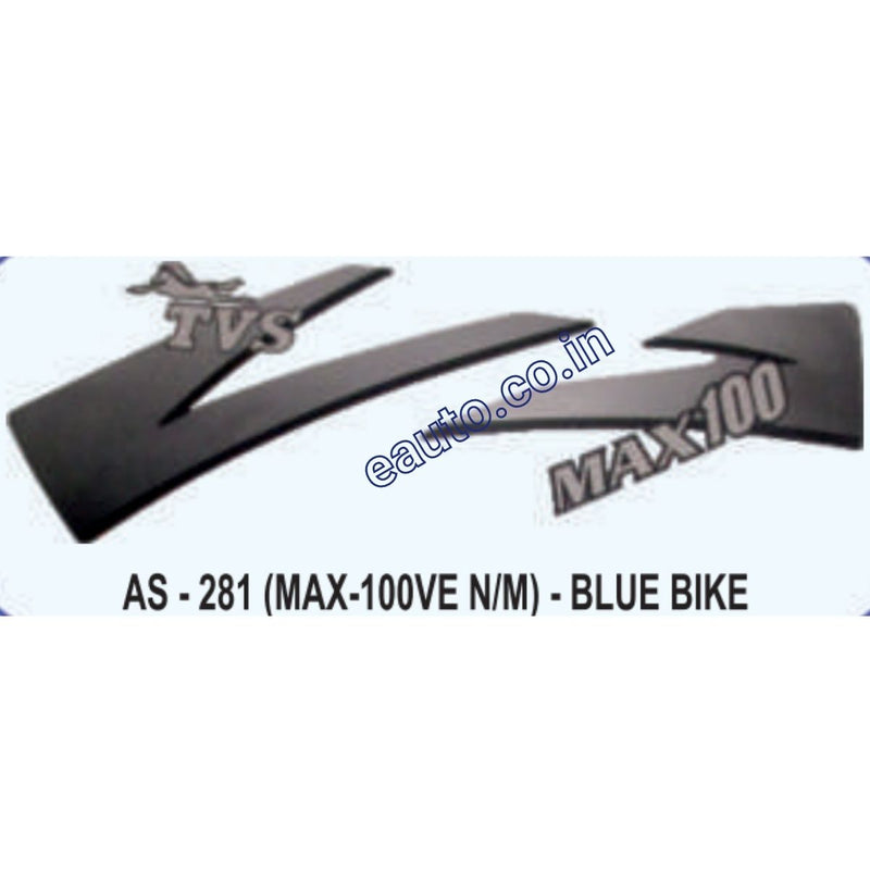 Graphics Sticker Set for TVS MAX 100 | New Model | Blue Vehicle