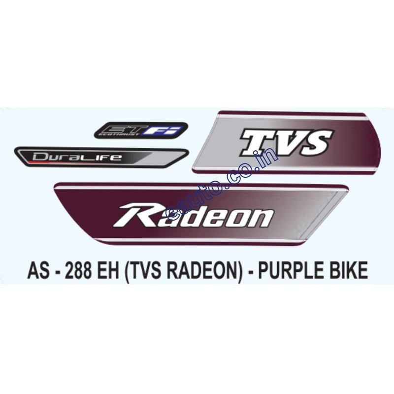 Graphics Sticker Set for TVS Radeon | Purple Vehicle
