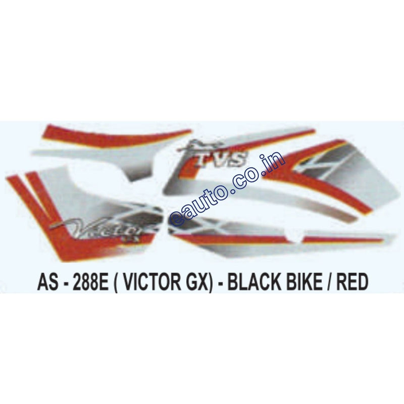 Graphics Sticker Set for TVS Victor GX | Black Vehicle | Red Sticker