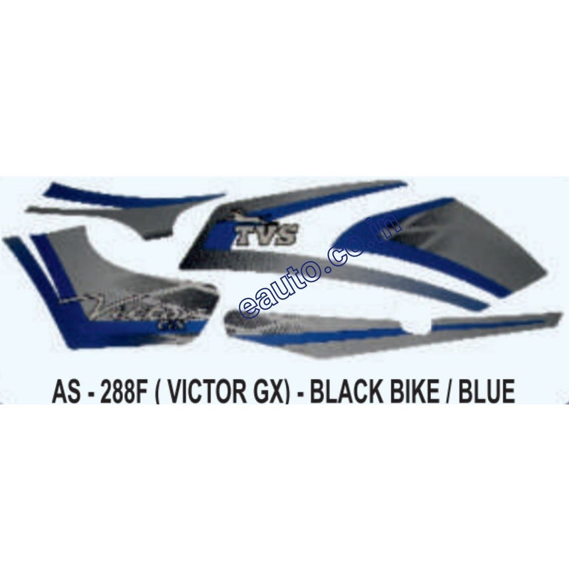 Graphics Sticker Set for TVS Victor GX | Black Vehicle | Blue Sticker