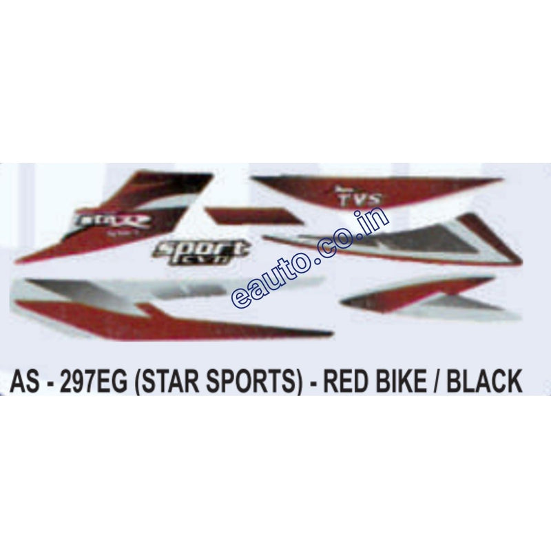 Graphics Sticker Set for TVS Star Sports | Red Vehicle | Black Sticker