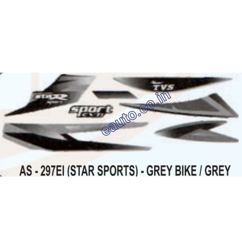 Graphics Sticker Set for TVS Star Sports | Grey Vehicle | Grey Sticker