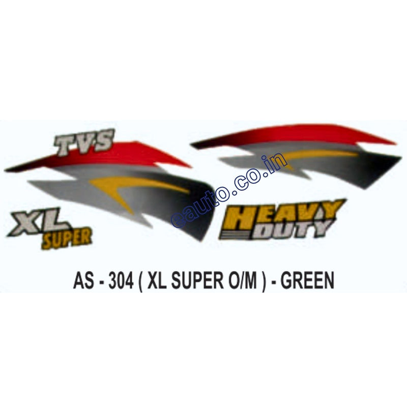 Graphics Sticker Set for TVS XL Super | Old Model | Green Sticker