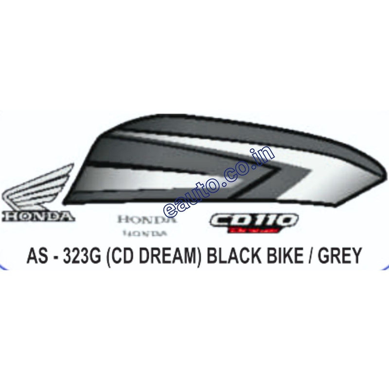 Graphics Sticker Set for Honda CD 110 Dream | Black Vehicle | Grey Sticker