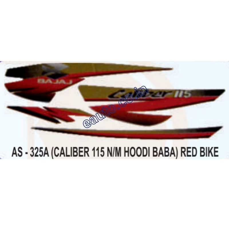 Graphics Sticker Set for Bajaj Caliber 115 | New Model | Hoodi Baba | Red Vehicle