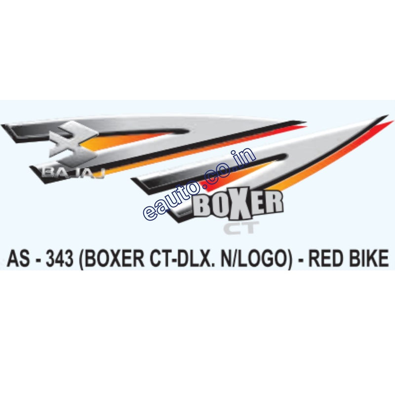 Graphics Sticker Set for Bajaj Boxer CT Deluxe | New Logo | Red Vehicle