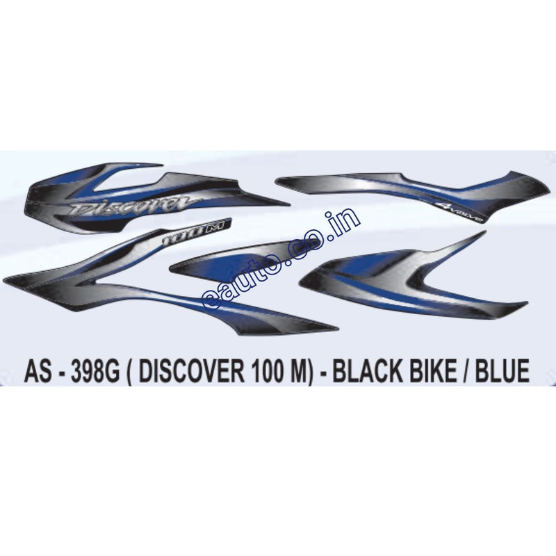 Graphics Sticker Set for Bajaj Discover 100M | Black Vehicle | Blue Sticker