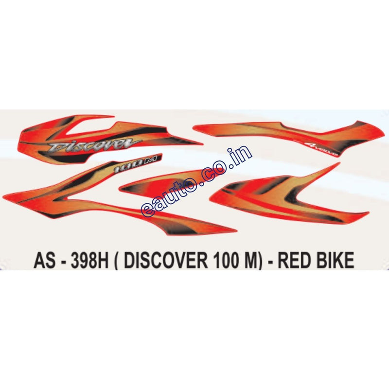 Graphics Sticker Set for Bajaj Discover 100M | Red Vehicle