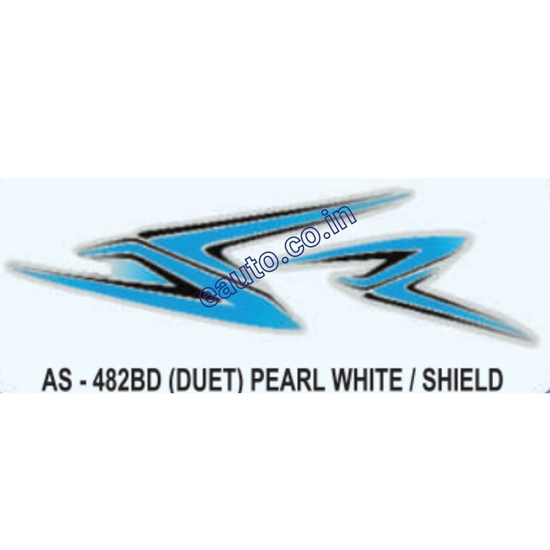 Graphics Sticker Set for Hero Honda Duet | Pearl White Vehicle | Blue Sticker