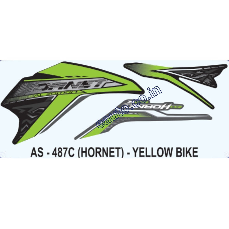Graphics Sticker Set for Honda Hornet | Yellow Vehicle