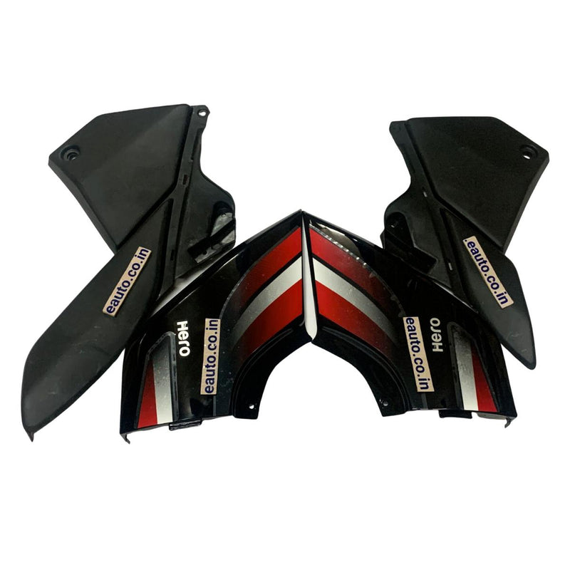 Side Panel for Hero Passion X Pro | Type 2 | Set of 4 | Black & Red Colour
