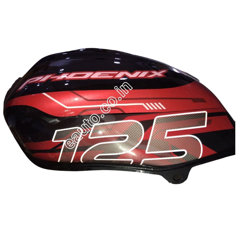 Eauto Petrol Tank for TVS Phoenix 125 | Black with Red Sticker