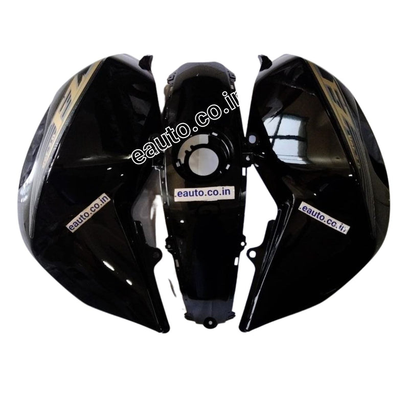 Tank Cover with Graphics for Yamaha FZ-S V2.0 | Black & Golden | Set of 3
