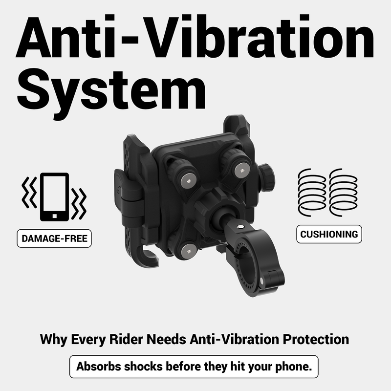 BikeXNeo Grip-X Alpha Mobile Holder | Fits Motorcycle, Bicycle, Scooter | With Shock Absorption Technology
