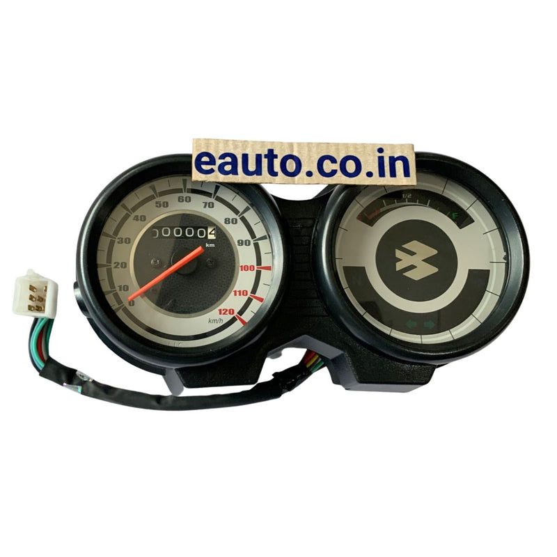 Eauto Analog Speedometer Assembly for Bajaj Platina 100 | 8 Pin White Coupler