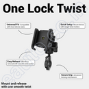 BikeXNeo Grip-X Alpha Mobile Holder | Fits Motorcycle Bicycle Scooter | With Shock Absorption Technology Mobile Holder