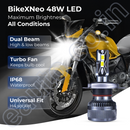 BikeXNeo Power Beam Pro 48W Motorcycle LED Headlight Bulb – India’s Most Powerful | 1 Year Warranty | Universal H4 Fit