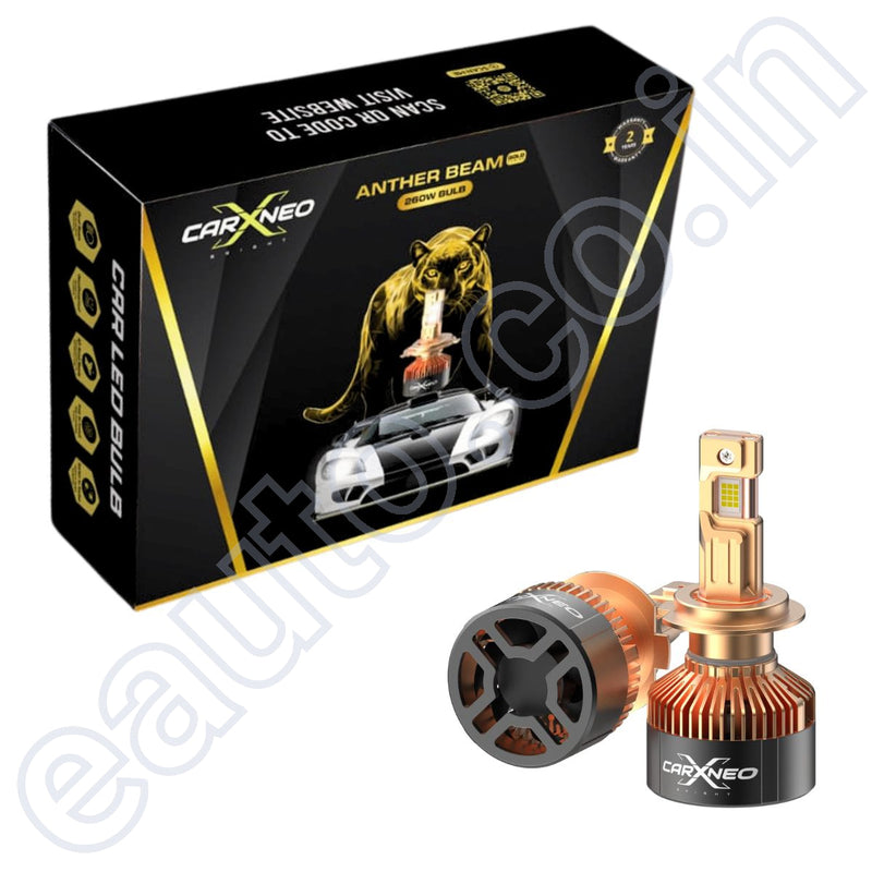 CarXNeo PantherBeam Gold 260 Watt Powerful Car LED Bulb | Set of 2 | H7 | 6000K | 2 Years Warranty LED Bulb