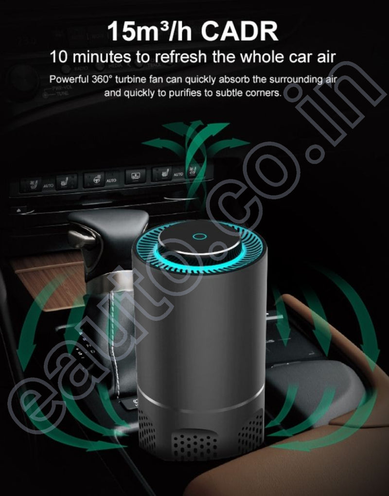 CarXNeo PureZen Air Purifier & Cleaner for Car Travel Office Desk | 1 Year Warranty | Lowers AQI & Removes Smoke Dust