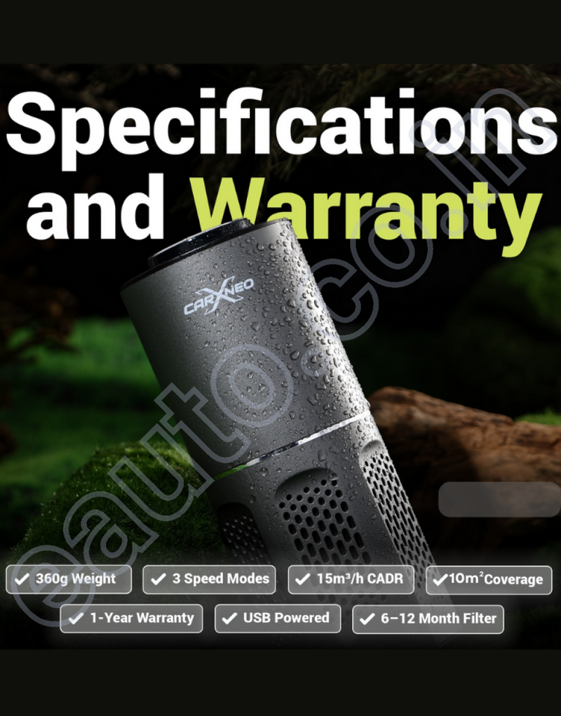CarXNeo PureZen Air Purifier & Cleaner for Car Travel Office Desk | 1 Year Warranty | Lowers AQI & Removes Smoke Dust