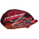 Eauto Petrol Tank for TVS Phoenix 125 | Red with Black Sticker Petrol Tank