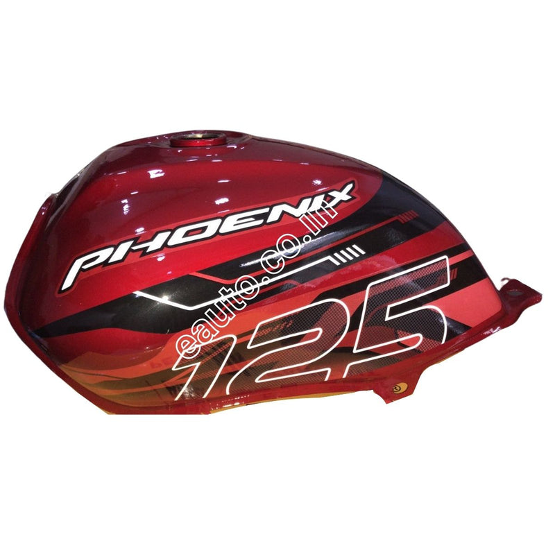 Eauto Petrol Tank for TVS Phoenix 125 | Red with Black Sticker Petrol Tank