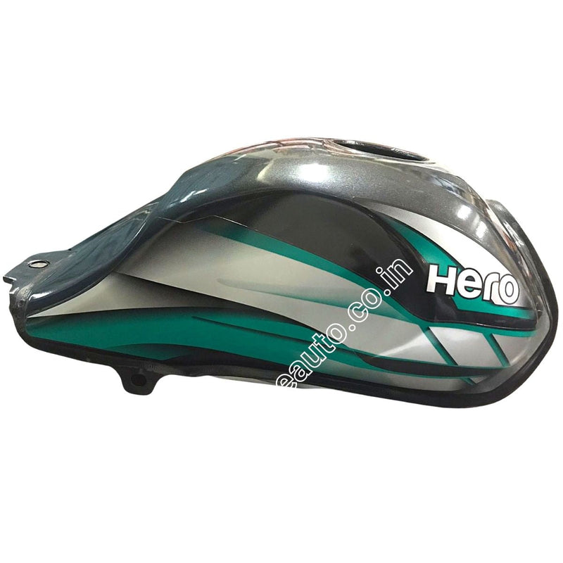 Ensons Petrol Tank For Hero Cd Deluxe Bs4 | Hf Grey & Green