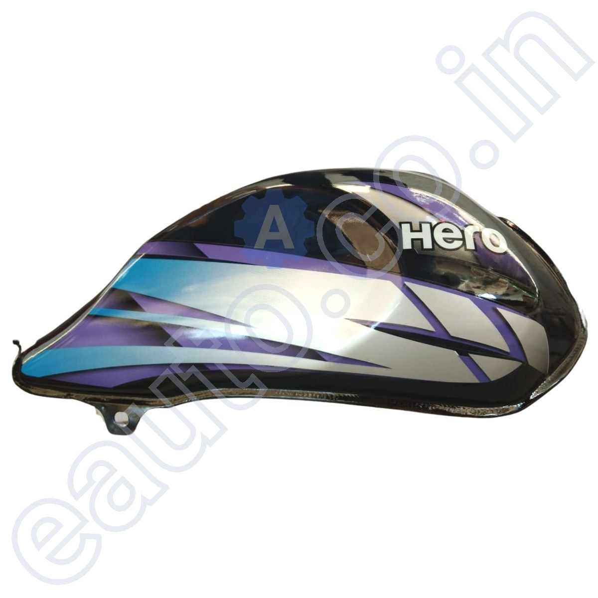 Ensons Petrol Tank for Hero HF Deluxe 2016 (Black/Purple)