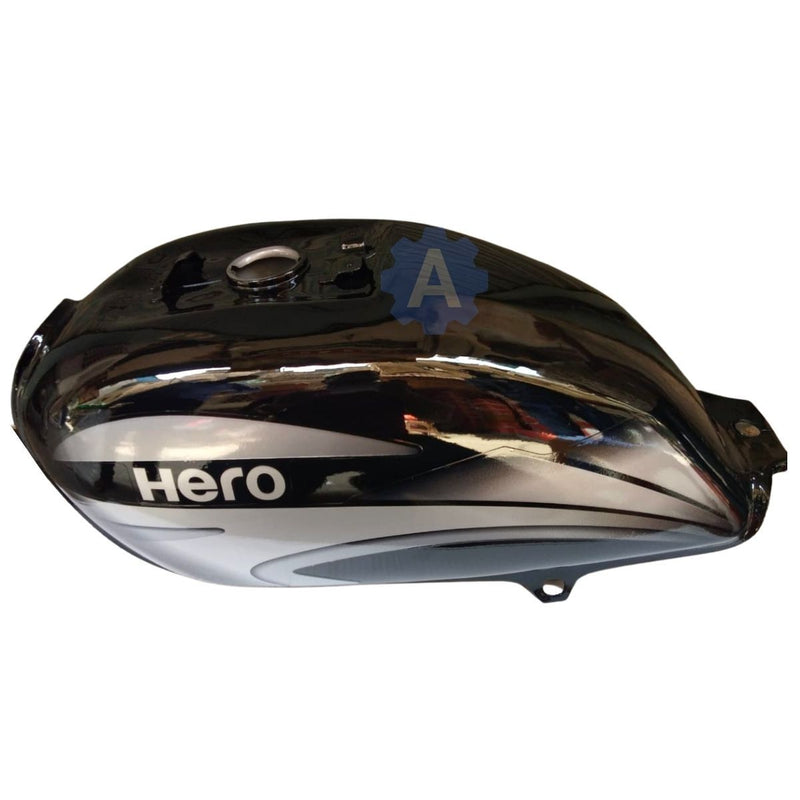 Ensons Petrol Tank For Hero Splendor Plus Alloy Wheel (Black/silver Or Grey)