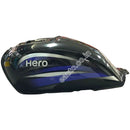 Ensons Petrol Tank For Hero Splendor Plus Bs4 2018 Model | Black & Blue