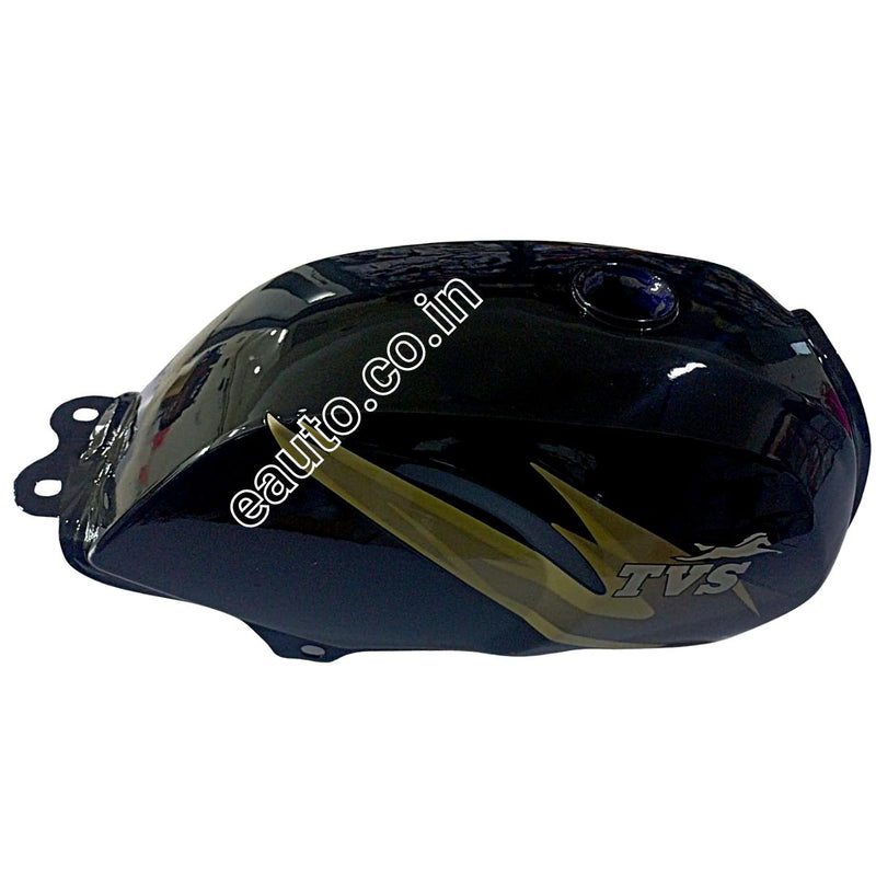 Ensons Petrol Tank For Tvs Victor Gl | Black With Golden Sticker