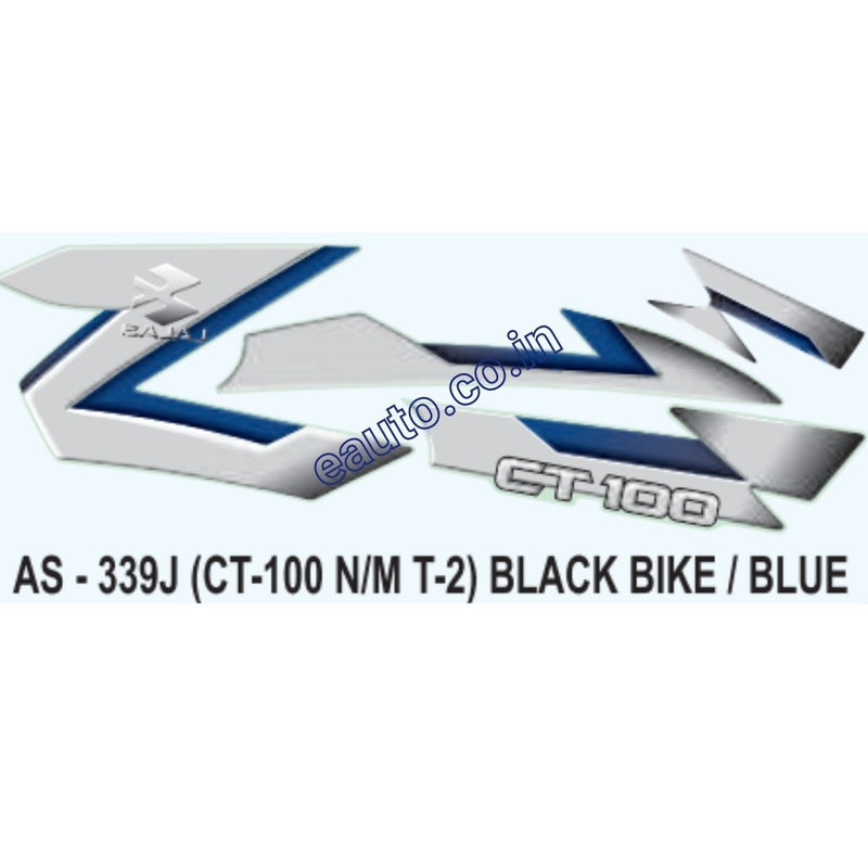 Graphics Sticker Set for Bajaj CT 100 | Type 2 | New Model | Black Veh