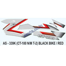Graphics Sticker Set for Bajaj CT 100 | Type 2 | New Model | Black Vehicle | Red Sticker