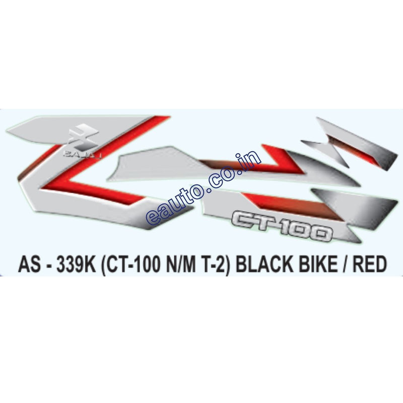 Graphics Sticker Set for Bajaj CT 100 | Type 2 | New Model | Black Veh