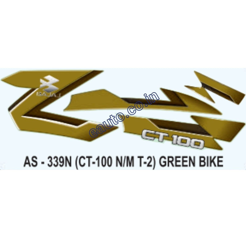 Graphics Sticker Set for Bajaj CT 100 | Type 2 | New Model | Green Veh