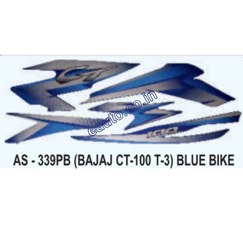 Bajaj Racing Sticker Graphics Sticker Set for Bajaj CT 100 | Type 3 | Blue Vehicle | Both S